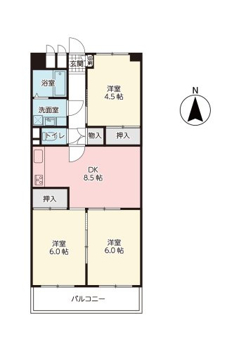 【間取り】 | ファミール十日町 | 3DK、価格855万円、専有面積55.48㎡ 