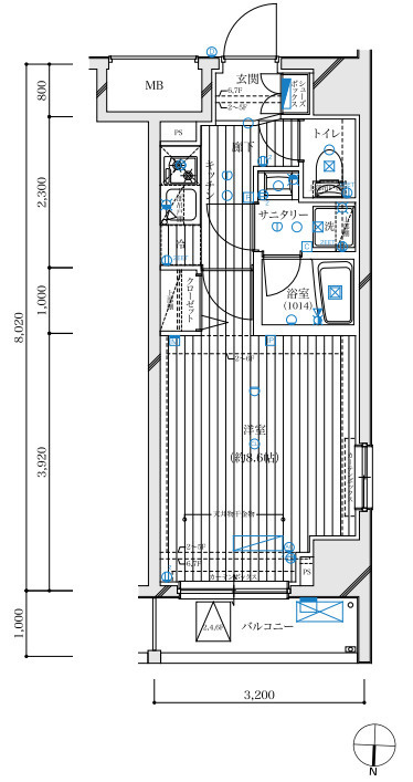 ライズコート住吉の間取り