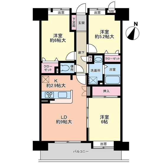 【間取り】 | クローバーマンション空港東Ⅱ