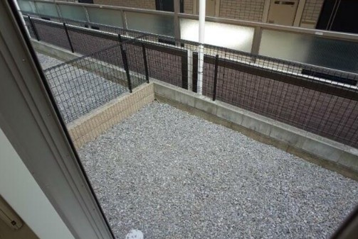 市川市湊のアパートの庭