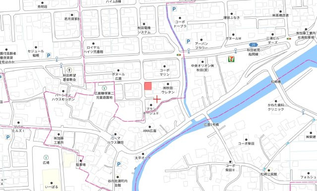 秋田市広面　売地の地図