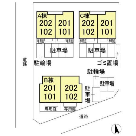 アマセネルA棟の区画図