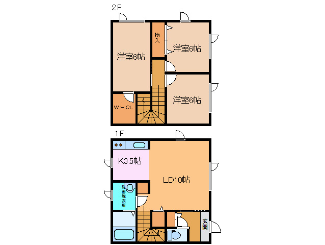 東4南5貸家の間取り