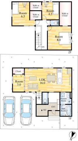 SUN COURTーサンコート－小倉南区下曽根3丁目【小倉南区　新築戸建て】の間取り|SUN COURTーサンコート－小倉南区下曽根3丁目【小倉南区　新築戸建て】