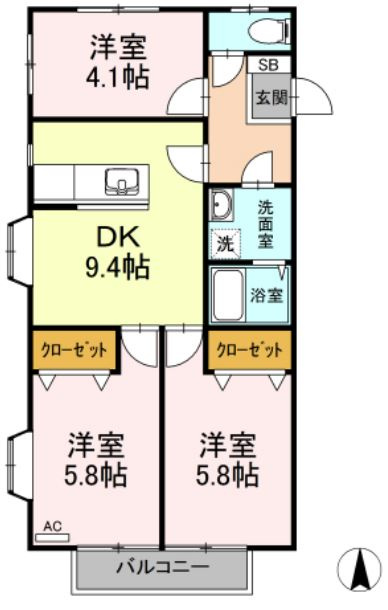 第3竹見荘の間取り
