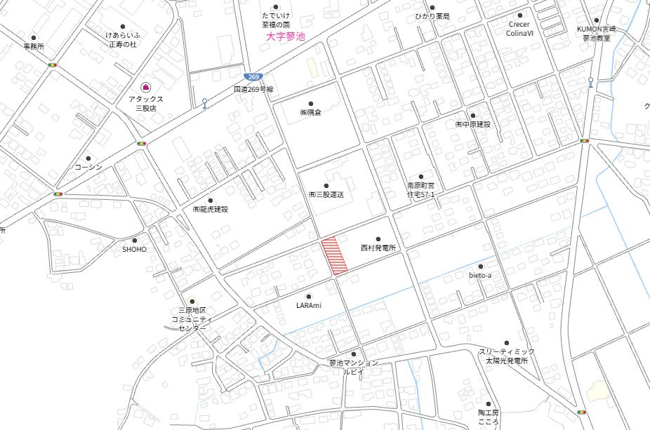 北諸県郡三股町大字蓼池の売地の土地図