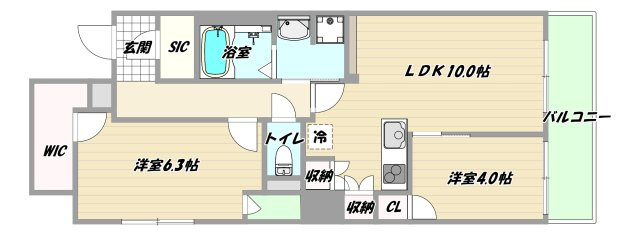 大阪市淀川区東三国５丁目の賃貸マンションの間取り