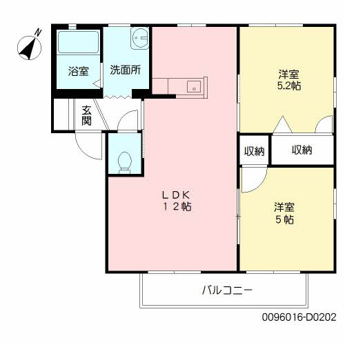 グリーンコーポ島の内　Ｄ棟の間取り