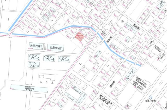 都城市吉尾町の売地の土地図