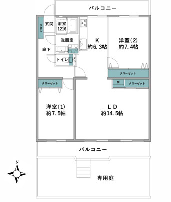 藤沢ニューライフ７号棟の間取り