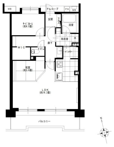 フラッツ上野入谷南公園の間取り|フラッツ上野入谷南公園：南向き１ＳＬＤＫリノベーション物件は居室としても使えるサービスルーム付き！令和８年１１月下旬完成予定です！