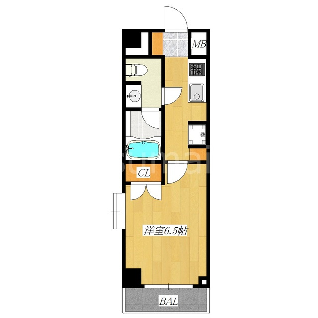 北区浮間２丁目の賃貸マンションの間取り|駅近1Kのお部屋です！！