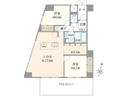 中野区中央５丁目の中古マンションの間取り