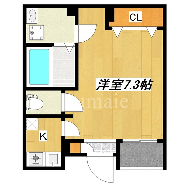 ラプレジオの間取り|人気の1Ｋタイプです♪