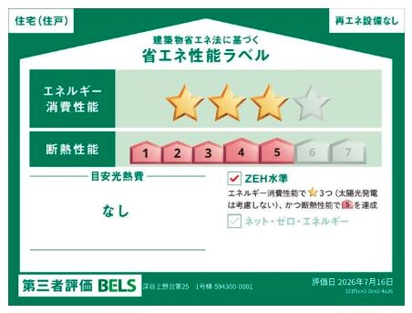 リーブルガーデン．Ｓ　深谷上野台第25　の省エネ性能ラベル|１号棟省エネ性能ラベル