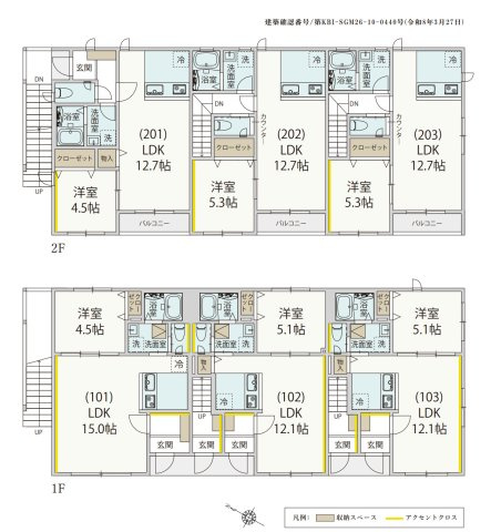 川崎市多摩区　新築木造アパート『京王稲田駅徒歩6分』の間取り