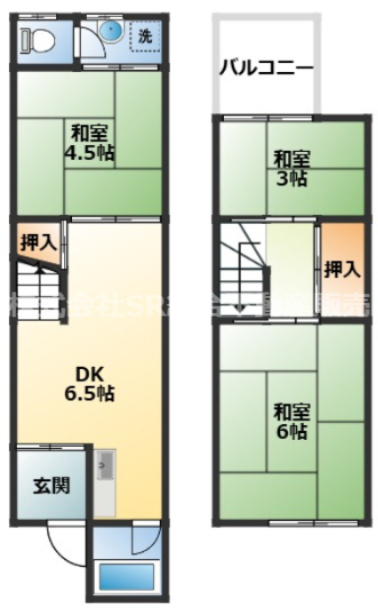 若江本町1丁目中古テラスハウスの間取り|現在44000円で賃貸中で表面利回りが約10.79％です。