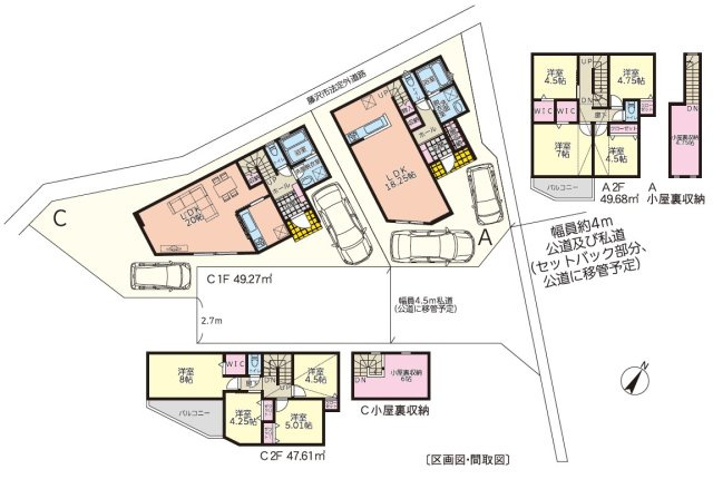 藤沢市稲荷　新築戸建ての間取り