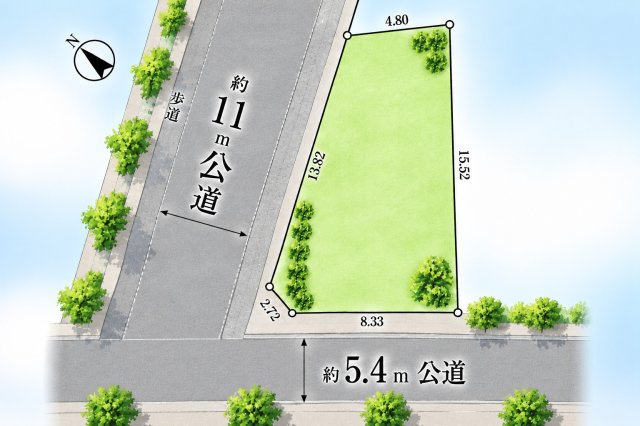 目黒区東が丘1丁目の土地図