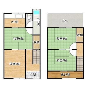 尼崎・潮江4丁目貸家の間取り