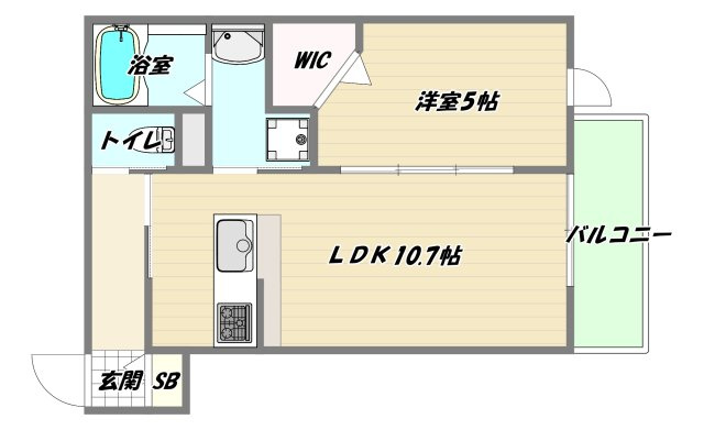 大阪市東淀川区淡路５丁目の賃貸マンションの間取り