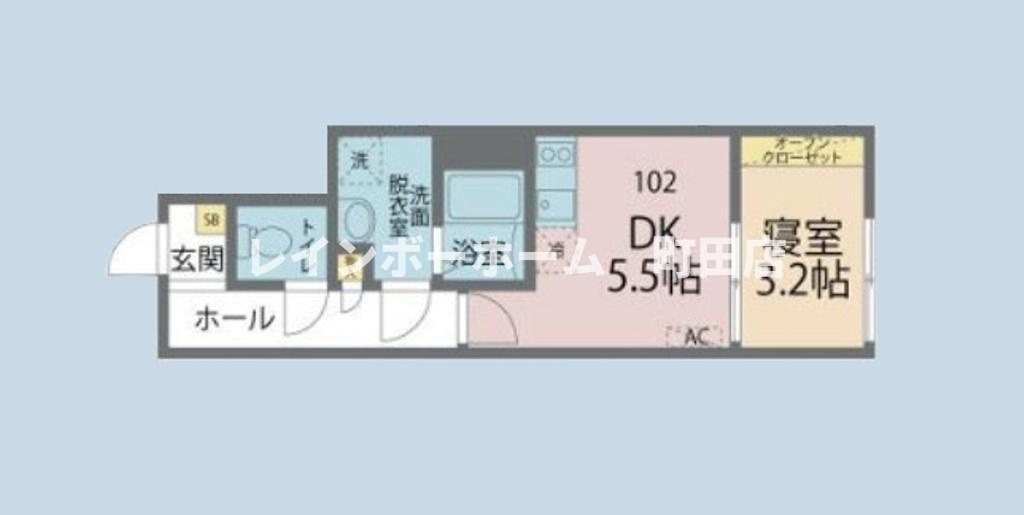 カインドネス小田急相模原７※初期費用分割あと払いサービス利用可能物件の間取り