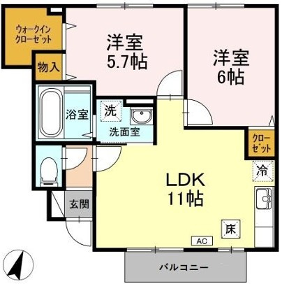 フォレスト　A棟の間取り