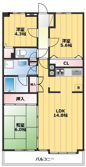 フィオーレ新宿の間取り