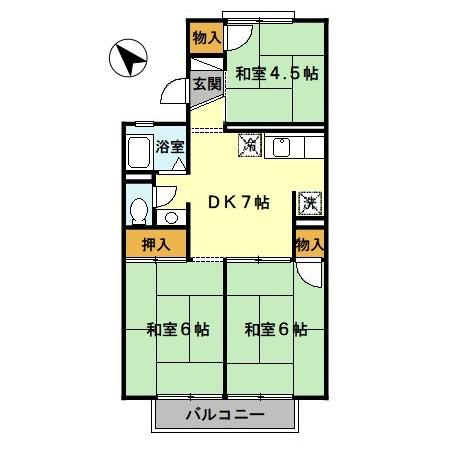 【間取り】 | コスモ二色浜　Ⅰ