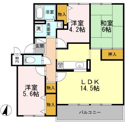 ハイツ藤原Ⅱの間取り