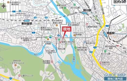 あきる野小川東￤20.3帖LDK×太陽光発電♪長期優良住宅の4,090万円新築の地図