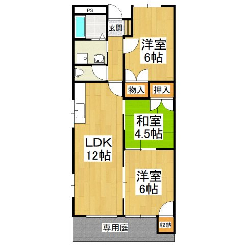 【間取り】 | リトルバレイB棟