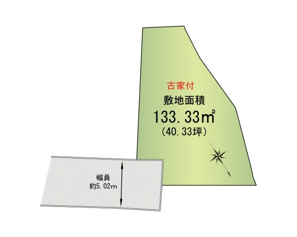 熊取町大久保南2丁目　古家付き土地の土地図