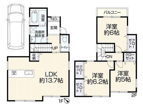 本多聞２丁目　中古戸建の間取り