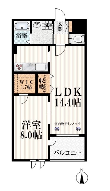 アゼリアコートの間取り|【間取り図】　オールフローリング