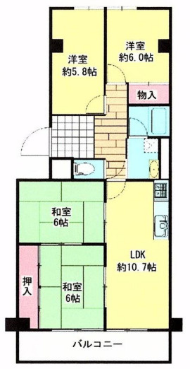 姫路市増位新町１丁目の中古マンションの間取り