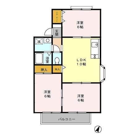 セジュール武蔵ヶ丘　B棟の間取り