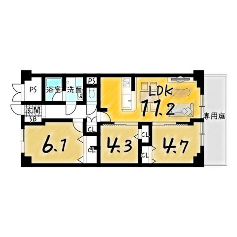 サンハイム長岡京の間取り