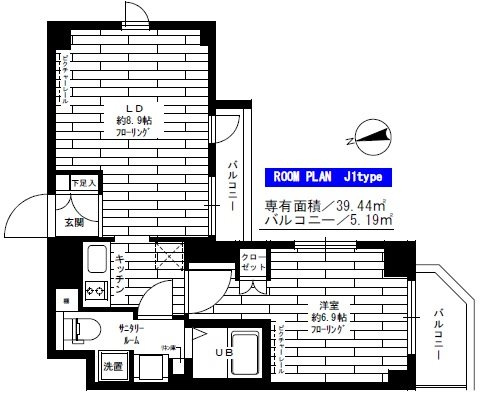 グランドコンシェルジュ大森西の間取り|間取り　南向き1LDK　
