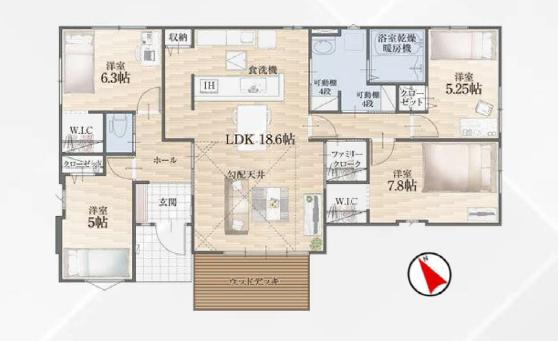 古河市諸川8期　新築戸建　3号棟の間取り