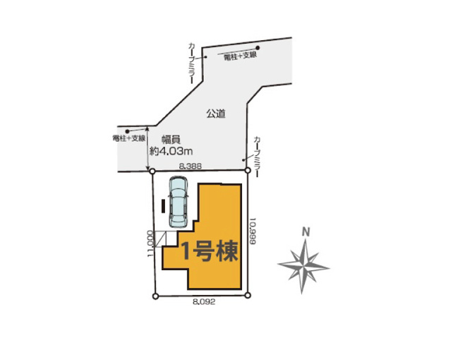 【区画図】 | 練馬区貫井三丁目　新築一戸建住宅　全1棟　（成増店） | 西武池袋線「富士見台」駅徒歩約9分の間取り
※図面を基に作成しています。現況と異なる場合は現況を優先いたします。