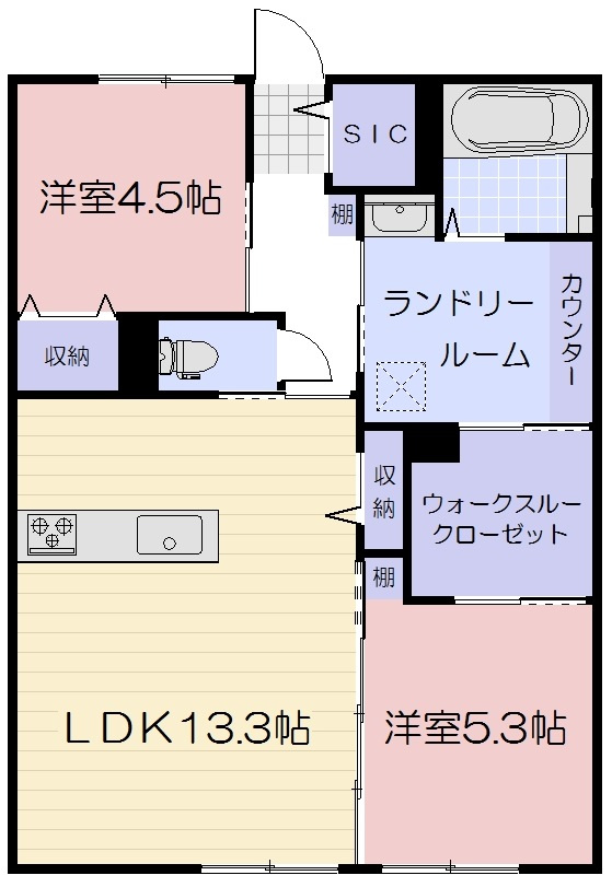 仮）旭本町新築AP　南棟の間取り