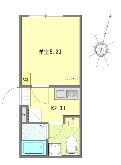 江戸川区西小岩３丁目のアパートの間取り