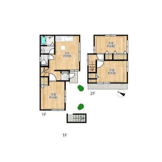 【間取り】 | 若木二丁目戸建て　15868　