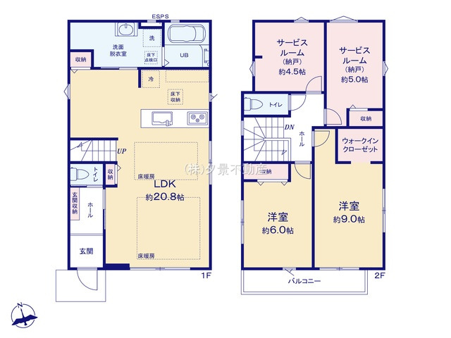 《仲介手数料無料》西東京市芝久保町４丁目23-42新築一戸建て‎KEIAI Graceの間取り