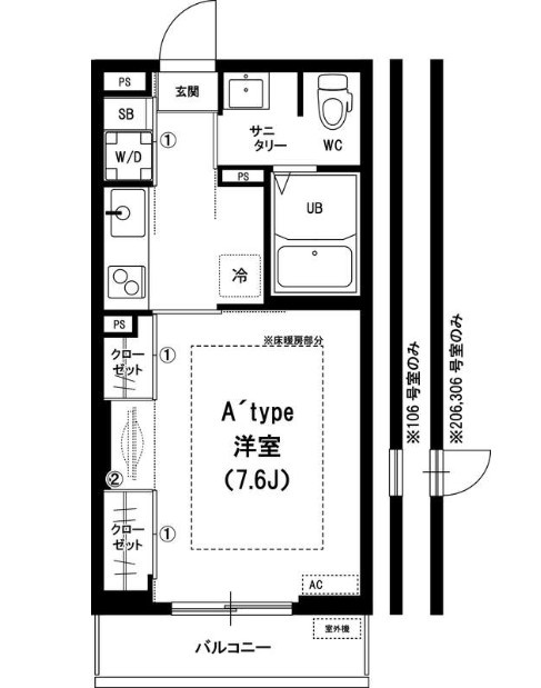 リブリ・M's FLATの間取り