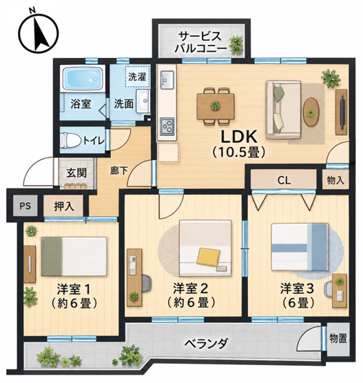 【間取り】 | 向ヶ丘遊園センチュリータウン　ペット飼育可/バス停約５分