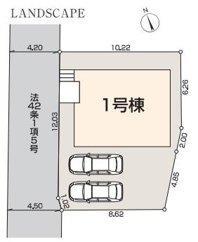 八王子市　川口町　新築一戸建て　４７期の区画図|～北西4.2ｍ道路に面しています～
