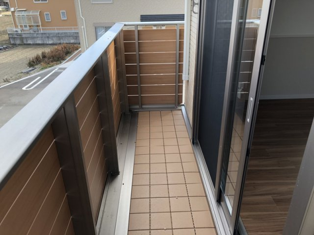 リエート余部A棟のバルコニー