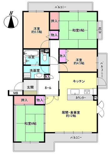 【間取り】 | 津々山台第二住宅 ８棟